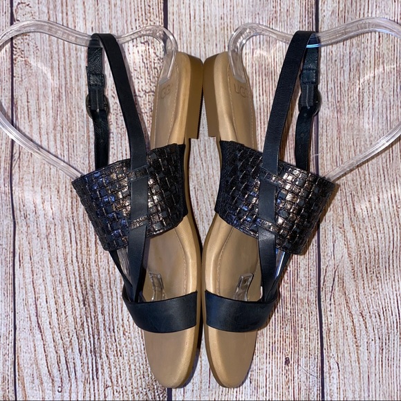 UGG Black and Tan Women's Sandals - Picture 5 of 12